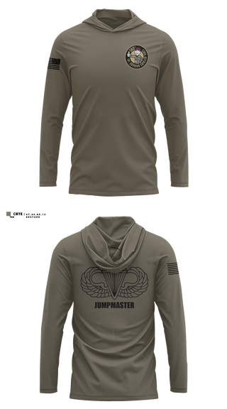 Long Sleeve Performance Shirt with hood, 360 CA BDE (Airborne), Army, Teamtime, Team time, sublimation, custom sports apparel, team uniforms, spirit wear, spiritwear, sports uniforms, custom shirts, team store, custom team store, fundraiser sports, apparel fundraiser