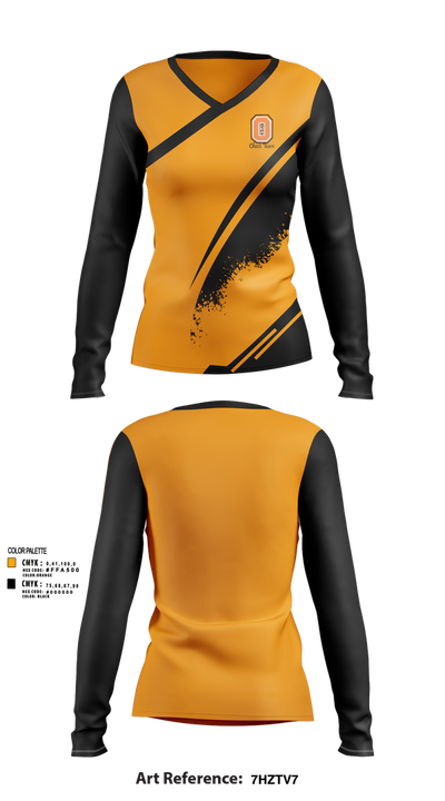 Ogden High School Cheer 33562442 Women's Long Sleeve V-neck Shirt - 41