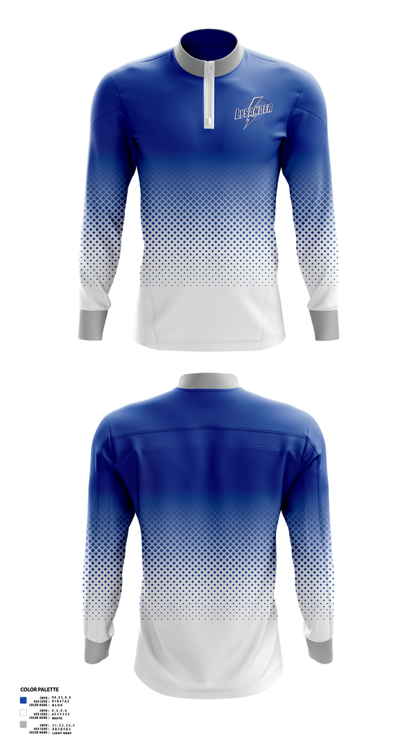 Quarter Zip Jacket, Lysander Lightning, Ice Hockey, Teamtime, Team time, sublimation, custom sports apparel, team uniforms, spirit wear, spiritwear, sports uniforms, custom shirts, team store, custom team store, fundraiser sports, apparel fundraiser