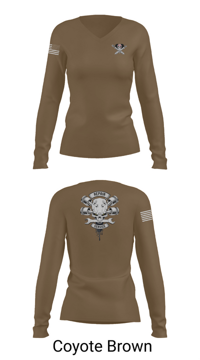 1-320th FAR FOX CO 66582202 Women's Long Sleeve V-neck Shirt - 17