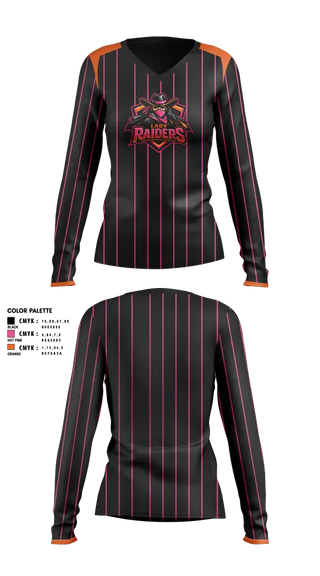 Womens Long Sleeve Vneck Shirt, Lady Raiders, Softball, Teamtime, Team time, sublimation, custom sports apparel, team uniforms, spirit wear, spiritwear, sports uniforms, custom shirts, team store, custom team store, fundraiser sports, apparel fundraiser