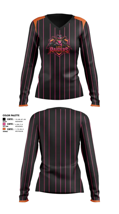 Lady Raiders 6251921 Women's Long Sleeve V-neck Shirt - 3