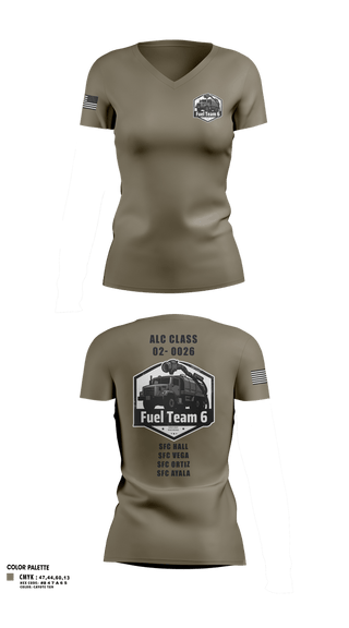 Womens Short Sleeve Vneck Shirt, Fuel Team 6, Army, Teamtime, Team time, sublimation, custom sports apparel, team uniforms, spirit wear, spiritwear, sports uniforms, custom shirts, team store, custom team store, fundraiser sports, apparel fundraiser
