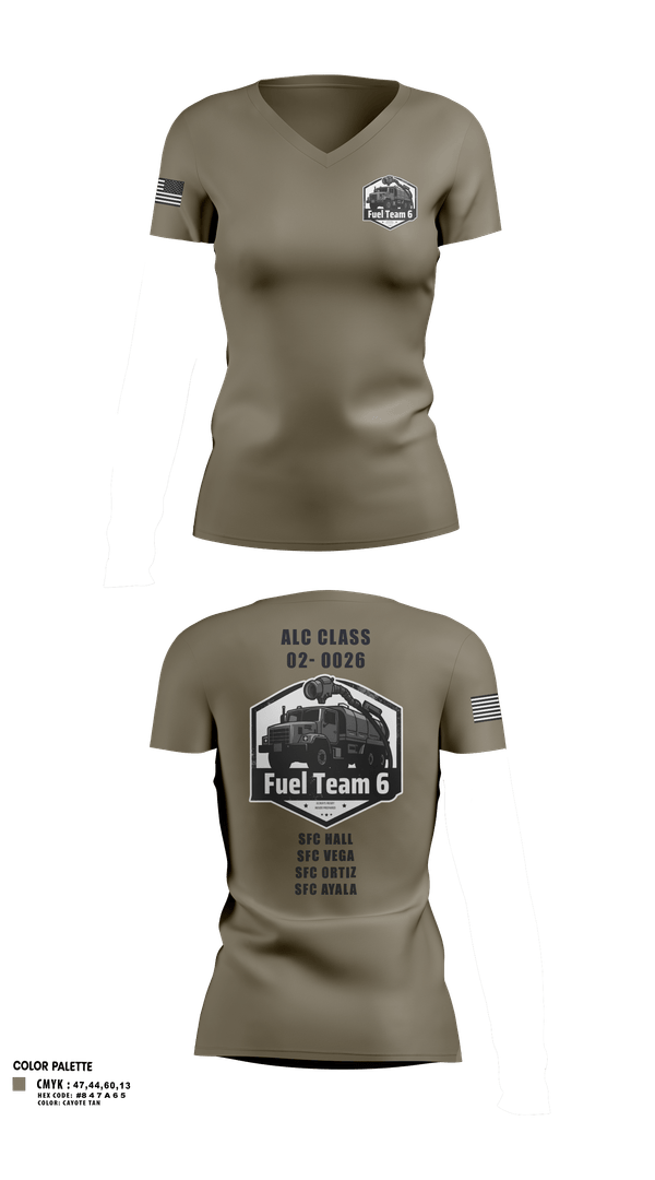 Womens Short Sleeve Vneck Shirt, Fuel Team 6, Army, Teamtime, Team time, sublimation, custom sports apparel, team uniforms, spirit wear, spiritwear, sports uniforms, custom shirts, team store, custom team store, fundraiser sports, apparel fundraiser
