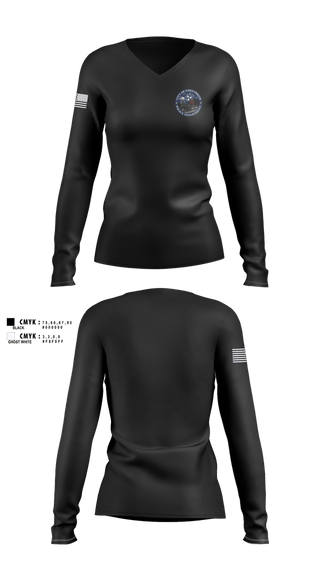 Womens Long Sleeve Vneck Shirt, Greenbrier Police Department, Police, Teamtime, Team time, sublimation, custom sports apparel, team uniforms, spirit wear, spiritwear, sports uniforms, custom shirts, team store, custom team store, fundraiser sports, apparel fundraiser