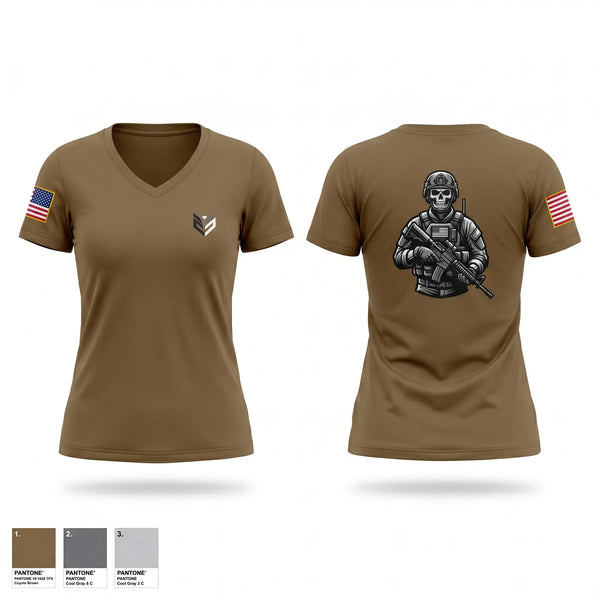 Womens Short Sleeve Vneck Shirt, Ammunition Supply Point, National Guard, Teamtime, Team time, sublimation, custom sports apparel, team uniforms, spirit wear, spiritwear, sports uniforms, custom shirts, team store, custom team store, fundraiser sports, apparel fundraiser