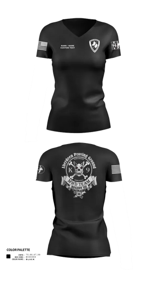 Womens Short Sleeve Vneck Shirt, Aberdeen Proving Ground Police Department, Police, Teamtime, Team time, sublimation, custom sports apparel, team uniforms, spirit wear, spiritwear, sports uniforms, custom shirts, team store, custom team store, fundraiser sports, apparel fundraiser