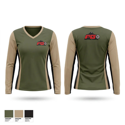 PG FIREARMS TRAINING L.L.C. Women's Long Sleeve V-neck Shirt - 1
