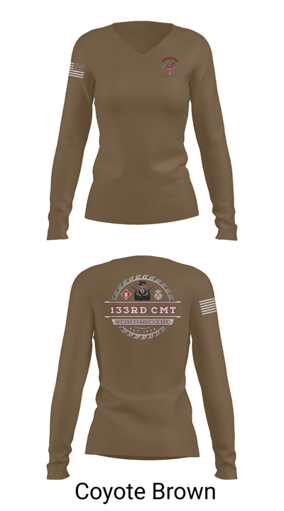 133rd Construction Management Team 6811495 Women's Long Sleeve V-neck Shirt - 17