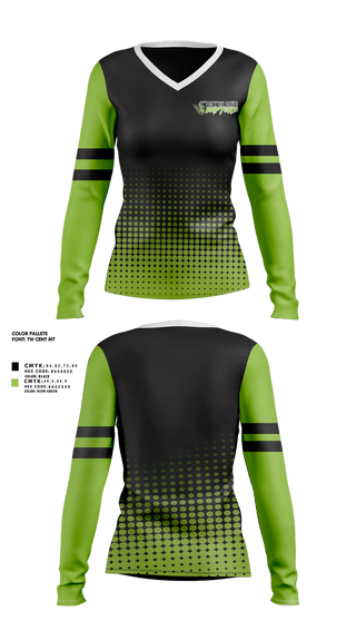 Womens Long Sleeve Vneck Shirt, Raptors Youth Sports, , Teamtime, Team time, sublimation, custom sports apparel, team uniforms, spirit wear, spiritwear, sports uniforms, custom shirts, team store, custom team store, fundraiser sports, apparel fundraiser