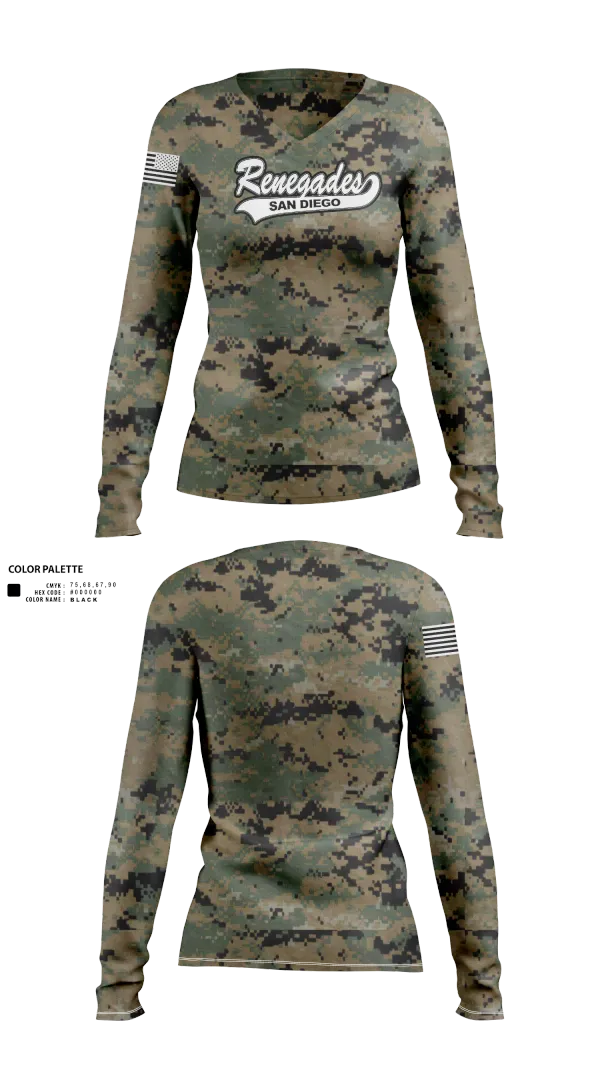 Womens Long Sleeve Vneck Shirt, Grossmont College Softball, Softball, Teamtime, Team time, sublimation, custom sports apparel, team uniforms, spirit wear, spiritwear, sports uniforms, custom shirts, team store, custom team store, fundraiser sports, apparel fundraiser