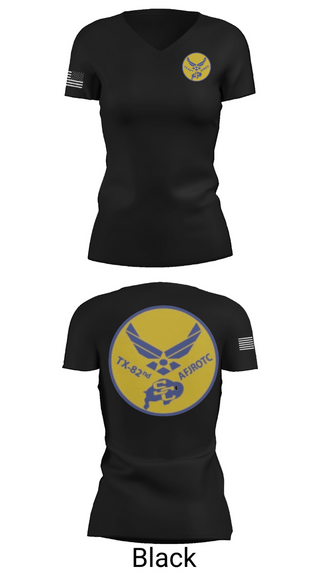 Womens Short Sleeve Vneck Shirt, Samuel Clemens Tx-82 AFJROTC, Air Force, Teamtime, Team time, sublimation, custom sports apparel, team uniforms, spirit wear, spiritwear, sports uniforms, custom shirts, team store, custom team store, fundraiser sports, apparel fundraiser