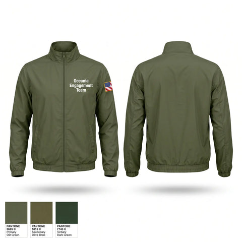 Windbreaker, Oceania Engagement Team, Army, Teamtime, Team time, sublimation, custom sports apparel, team uniforms, spirit wear, spiritwear, sports uniforms, custom shirts, team store, custom team store, fundraiser sports, apparel fundraiser