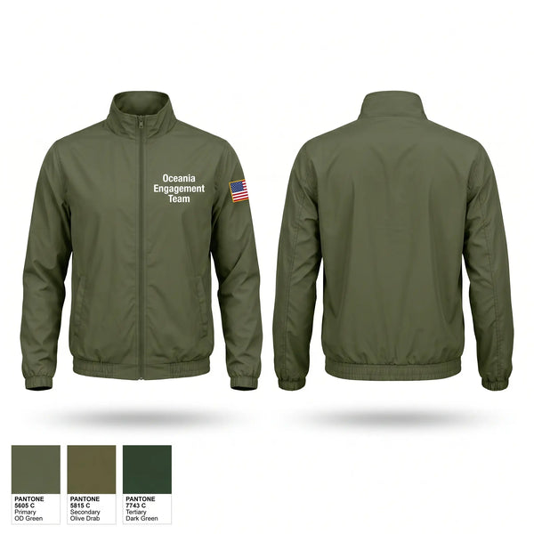 Windbreaker, Oceania Engagement Team, Army, Teamtime, Team time, sublimation, custom sports apparel, team uniforms, spirit wear, spiritwear, sports uniforms, custom shirts, team store, custom team store, fundraiser sports, apparel fundraiser
