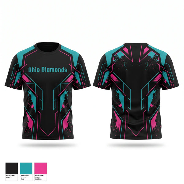 Short Sleeve Performance Shirt, Ohio Diamonds, Softball, Teamtime, Team time, sublimation, custom sports apparel, team uniforms, spirit wear, spiritwear, sports uniforms, custom shirts, team store, custom team store, fundraiser sports, apparel fundraiser