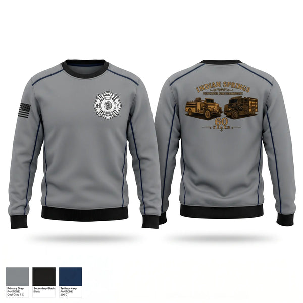 Crew Neck Sweatshirt, Indian Springs Volunteer Fire Department, Fire Department, Teamtime, Team time, sublimation, custom sports apparel, team uniforms, spirit wear, spiritwear, sports uniforms, custom shirts, team store, custom team store, fundraiser sports, apparel fundraiser