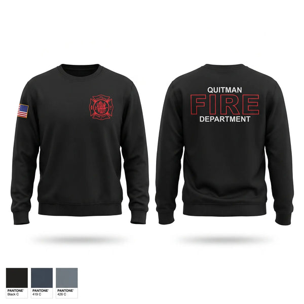Crew Neck Sweatshirt, Quitman Fire Department, Fire Department, Teamtime, Team time, sublimation, custom sports apparel, team uniforms, spirit wear, spiritwear, sports uniforms, custom shirts, team store, custom team store, fundraiser sports, apparel fundraiser
