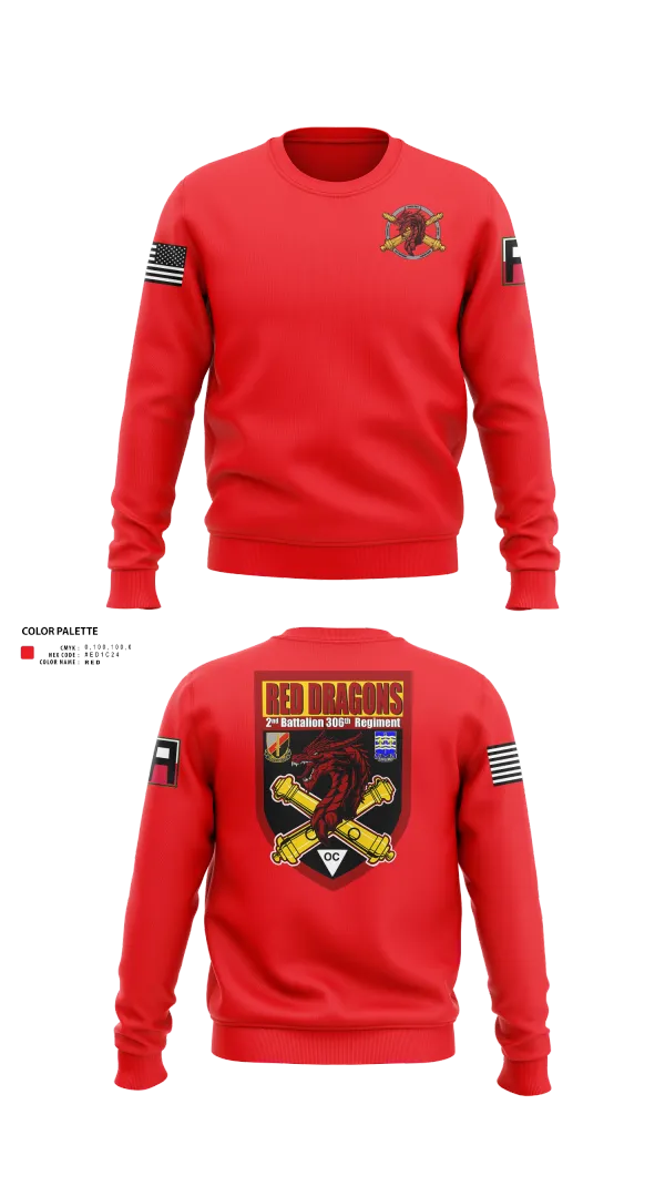 Crew Neck Sweatshirt, 2-306th FAR, Army, Teamtime, Team time, sublimation, custom sports apparel, team uniforms, spirit wear, spiritwear, sports uniforms, custom shirts, team store, custom team store, fundraiser sports, apparel fundraiser