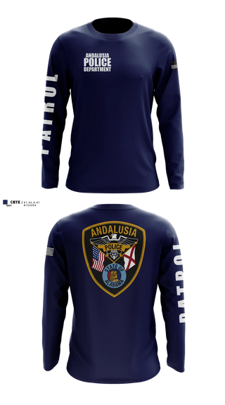 Long Sleeve Performance Shirt, Andalusia Police Department, Police, Teamtime, Team time, sublimation, custom sports apparel, team uniforms, spirit wear, spiritwear, sports uniforms, custom shirts, team store, custom team store, fundraiser sports, apparel fundraiser