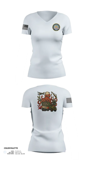 Womens Short Sleeve Vneck Shirt, Navy Cargo Handling Battalion One, Navy, Teamtime, Team time, sublimation, custom sports apparel, team uniforms, spirit wear, spiritwear, sports uniforms, custom shirts, team store, custom team store, fundraiser sports, apparel fundraiser