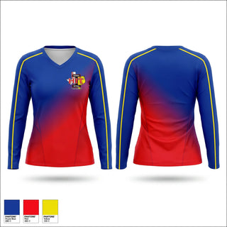 Womens Long Sleeve Vneck Shirt, iHIT Baseball/Softball facility, Baseball, Teamtime, Team time, sublimation, custom sports apparel, team uniforms, spirit wear, spiritwear, sports uniforms, custom shirts, team store, custom team store, fundraiser sports, apparel fundraiser