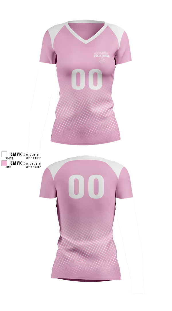 Womens Short Sleeve Vneck Shirt, Living Word Academy Volleyball, Women's Volleyball, Teamtime, Team time, sublimation, custom sports apparel, team uniforms, spirit wear, spiritwear, sports uniforms, custom shirts, team store, custom team store, fundraiser sports, apparel fundraiser