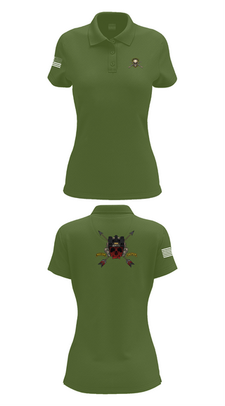 Womens Short Sleeve Performance Polo, HHC 1ST BN 65TH INF REG, , Teamtime, Team time, sublimation, custom sports apparel, team uniforms, spirit wear, spiritwear, sports uniforms, custom shirts, team store, custom team store, fundraiser sports, apparel fundraiser