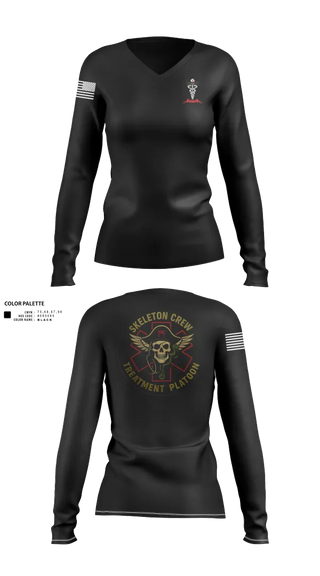 Womens Long Sleeve Vneck Shirt, TXT, Army, Teamtime, Team time, sublimation, custom sports apparel, team uniforms, spirit wear, spiritwear, sports uniforms, custom shirts, team store, custom team store, fundraiser sports, apparel fundraiser