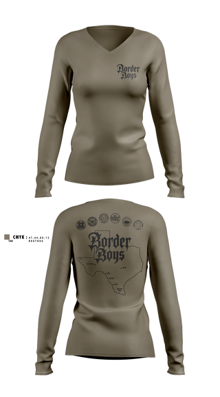 Womens Long Sleeve Vneck Shirt, OLS, National Guard, Teamtime, Team time, sublimation, custom sports apparel, team uniforms, spirit wear, spiritwear, sports uniforms, custom shirts, team store, custom team store, fundraiser sports, apparel fundraiser