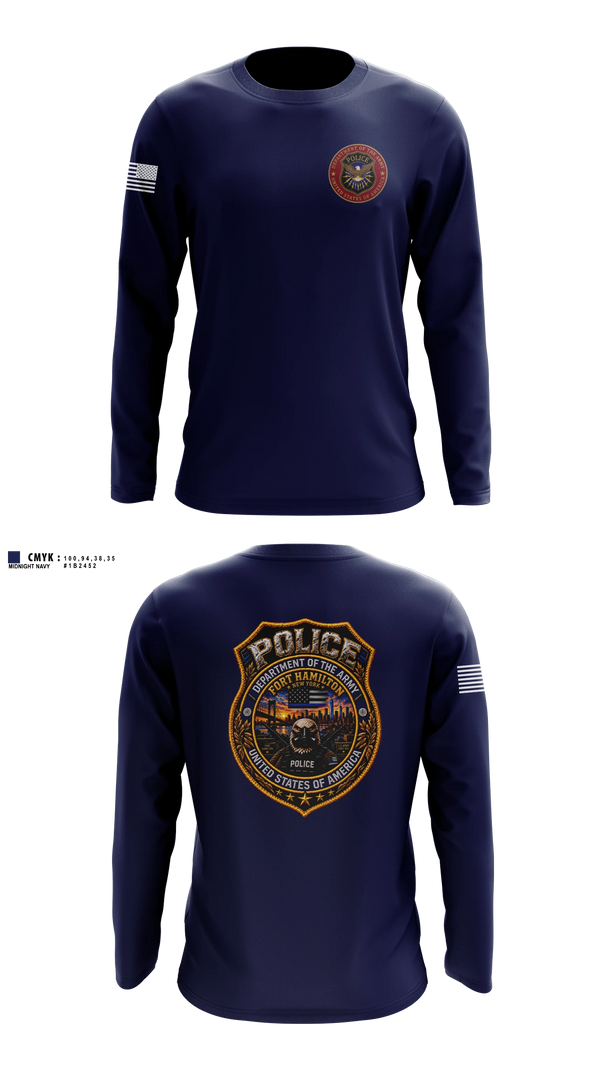 Long Sleeve Performance Shirt, Fort Hamilton Police, Police, Teamtime, Team time, sublimation, custom sports apparel, team uniforms, spirit wear, spiritwear, sports uniforms, custom shirts, team store, custom team store, fundraiser sports, apparel fundraiser