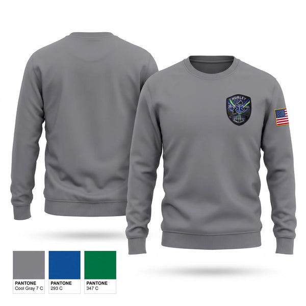 Crew Neck Sweatshirt, Hurley Ambulance Service, EMS/EMT, Teamtime, Team time, sublimation, custom sports apparel, team uniforms, spirit wear, spiritwear, sports uniforms, custom shirts, team store, custom team store, fundraiser sports, apparel fundraiser