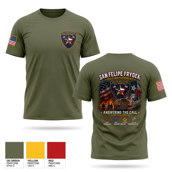 Old School Cotton Feel Shirt, SAN FELIPE  FRYDEK, Fire Department, Teamtime, Team time, sublimation, custom sports apparel, team uniforms, spirit wear, spiritwear, sports uniforms, custom shirts, team store, custom team store, fundraiser sports, apparel fundraiser