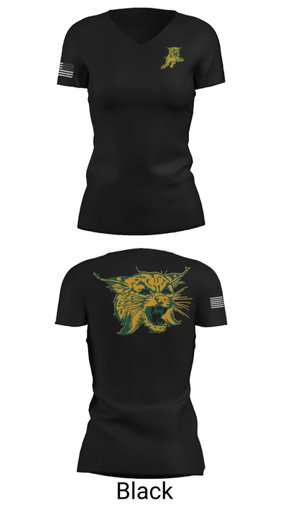 Edgar Wildcats 93654841 Women's Short Sleeve V-neck Shirt - 38
