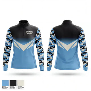 Quarter Zip Jacket, Oklahoma Wolves, Women's Basketball, Teamtime, Team time, sublimation, custom sports apparel, team uniforms, spirit wear, spiritwear, sports uniforms, custom shirts, team store, custom team store, fundraiser sports, apparel fundraiser