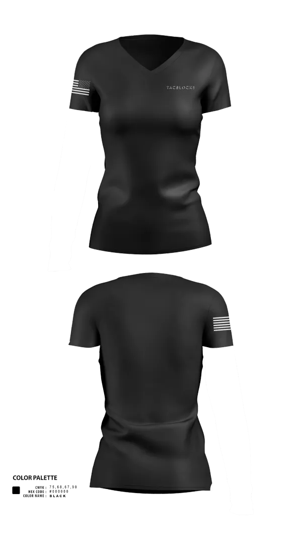 Womens Short Sleeve Vneck Shirt, TacBlocks, , Teamtime, Team time, sublimation, custom sports apparel, team uniforms, spirit wear, spiritwear, sports uniforms, custom shirts, team store, custom team store, fundraiser sports, apparel fundraiser