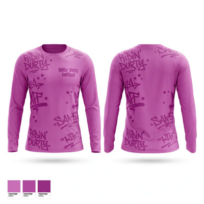 Ridin Durty softball Long Sleeve Performance Shirt 1