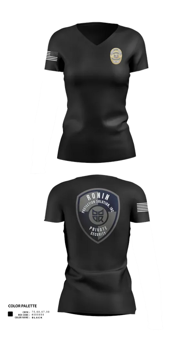 Ronin Protection Solutions Inc. 29948681 Women's Short Sleeve V-neck Shirt - 110