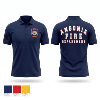 Short Sleeve Performance Polo, Ansonia Fire Department, Fire Department, Teamtime, Team time, sublimation, custom sports apparel, team uniforms, spirit wear, spiritwear, sports uniforms, custom shirts, team store, custom team store, fundraiser sports, apparel fundraiser