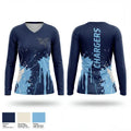 Ansonia Chargers 21456880 Women's Long Sleeve V-neck Shirt - 1
