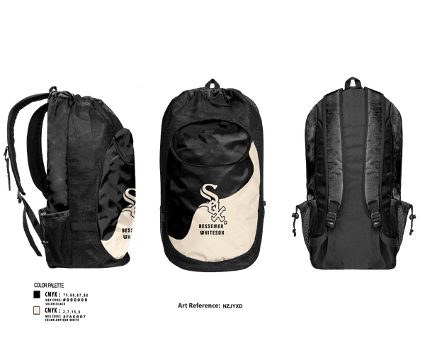 Gear Bag, Bessemer WhiteSox, Baseball, Teamtime, Team time, sublimation, custom sports apparel, team uniforms, spirit wear, spiritwear, sports uniforms, custom shirts, team store, custom team store, fundraiser sports, apparel fundraiser