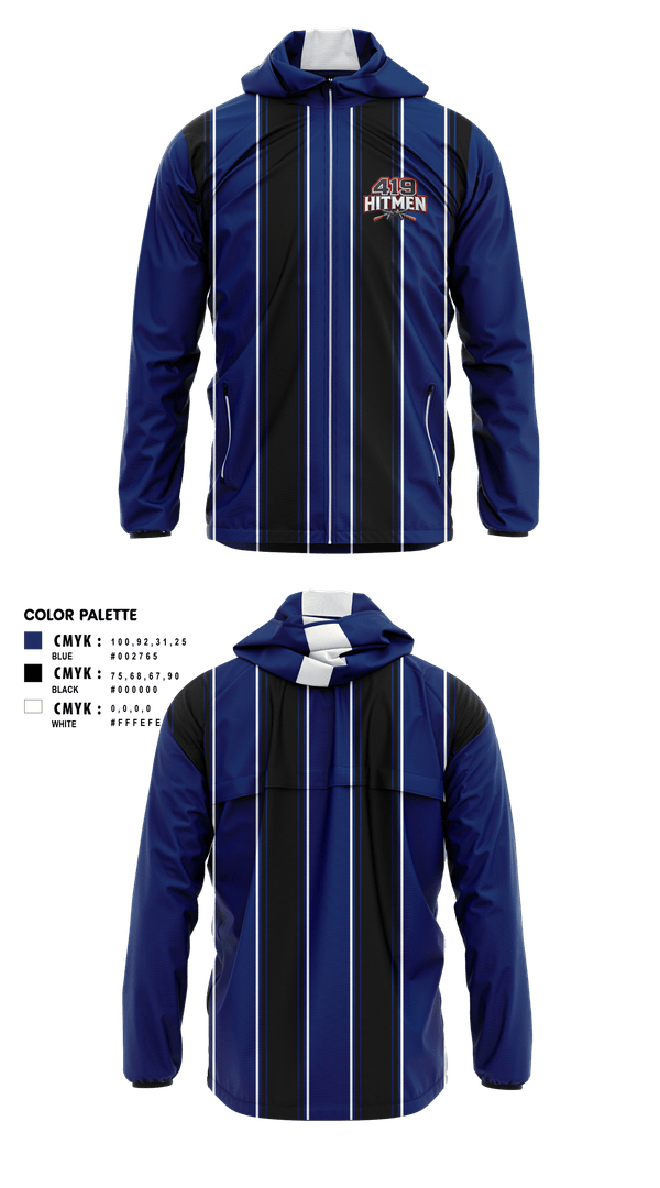 Windbreaker, 419 hitmen, Softball, Teamtime, Team time, sublimation, custom sports apparel, team uniforms, spirit wear, spiritwear, sports uniforms, custom shirts, team store, custom team store, fundraiser sports, apparel fundraiser