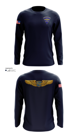 Long Sleeve Performance Shirt, Indiana State Police Aviation Unit, Police, Teamtime, Team time, sublimation, custom sports apparel, team uniforms, spirit wear, spiritwear, sports uniforms, custom shirts, team store, custom team store, fundraiser sports, apparel fundraiser