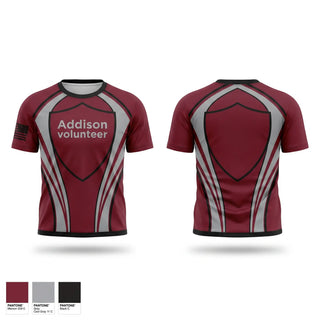 Short Sleeve Performance Shirt, Addison volunteer, Fire Department, Teamtime, Team time, sublimation, custom sports apparel, team uniforms, spirit wear, spiritwear, sports uniforms, custom shirts, team store, custom team store, fundraiser sports, apparel fundraiser