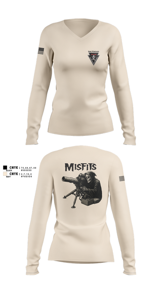Womens Long Sleeve Vneck Shirt, 2/11 killer troop, Army, Teamtime, Team time, sublimation, custom sports apparel, team uniforms, spirit wear, spiritwear, sports uniforms, custom shirts, team store, custom team store, fundraiser sports, apparel fundraiser