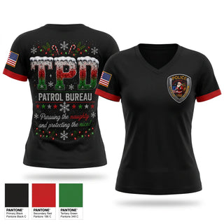 Womens Short Sleeve Vneck Shirt, Patrol Bureau, Police, Teamtime, Team time, sublimation, custom sports apparel, team uniforms, spirit wear, spiritwear, sports uniforms, custom shirts, team store, custom team store, fundraiser sports, apparel fundraiser