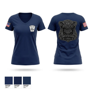 Womens Short Sleeve Vneck Shirt, Boston Police, Police, Teamtime, Team time, sublimation, custom sports apparel, team uniforms, spirit wear, spiritwear, sports uniforms, custom shirts, team store, custom team store, fundraiser sports, apparel fundraiser