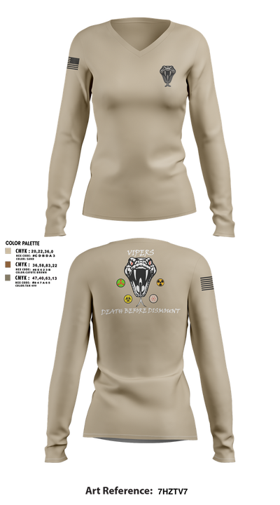 Vipers 4958651 Women's Long Sleeve V-neck Shirt - 1