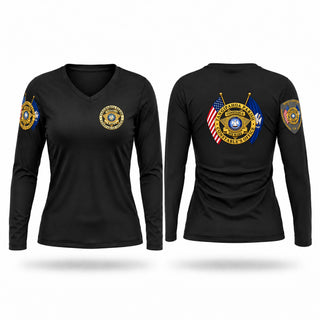 Womens Long Sleeve Vneck Shirt, Tangipahoa Parish Constables Office 8th ward, Police, Teamtime, Team time, sublimation, custom sports apparel, team uniforms, spirit wear, spiritwear, sports uniforms, custom shirts, team store, custom team store, fundraiser sports, apparel fundraiser