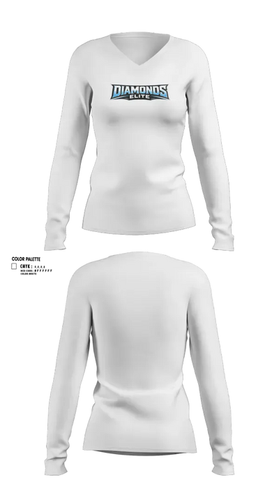 ETX Diamonds Elite 28765199 Women's Long Sleeve V-neck Shirt - 3