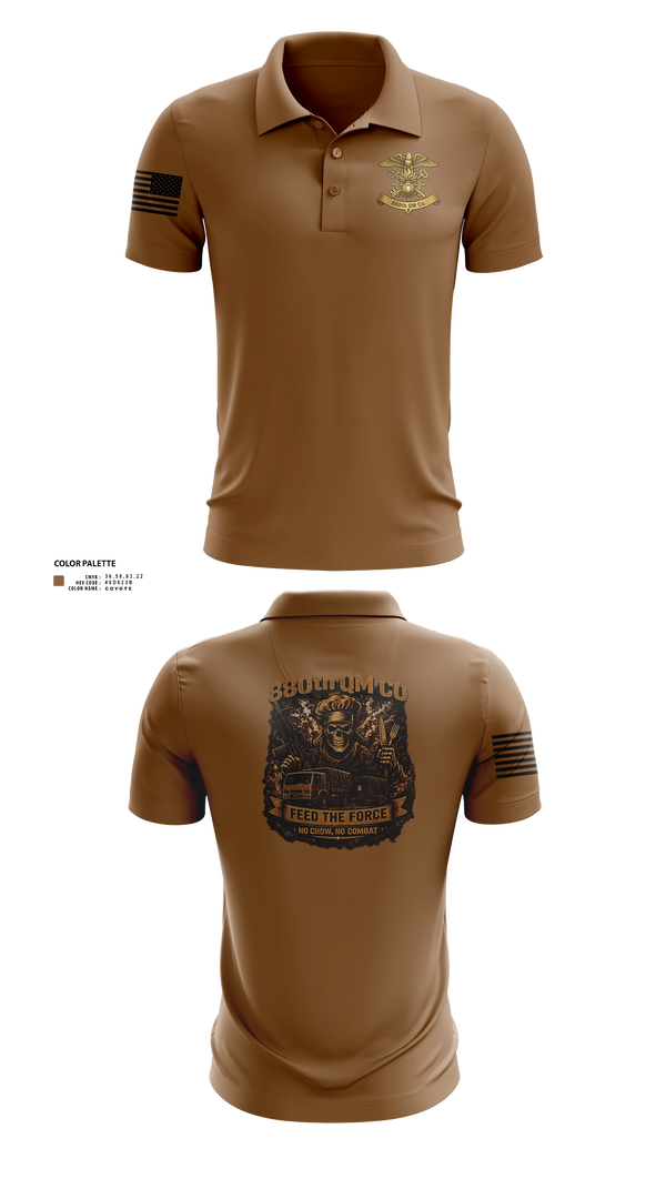 Short Sleeve Performance Polo, 880th QM CO, Army, Teamtime, Team time, sublimation, custom sports apparel, team uniforms, spirit wear, spiritwear, sports uniforms, custom shirts, team store, custom team store, fundraiser sports, apparel fundraiser